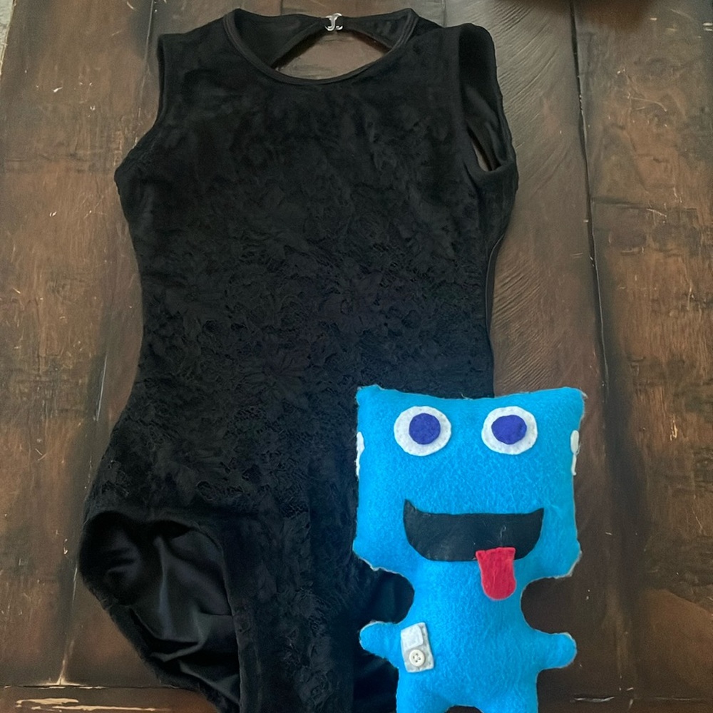 🖤Chelsea B black Lace Dance Leotard size AS